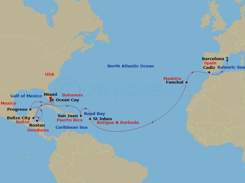 Itinerary map