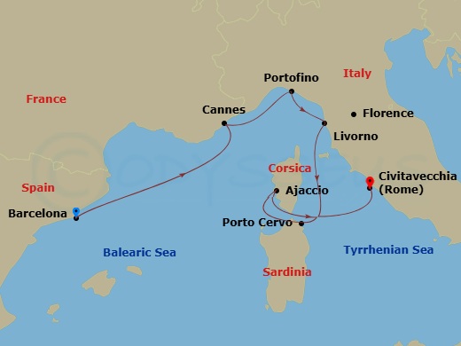 Itinerary map