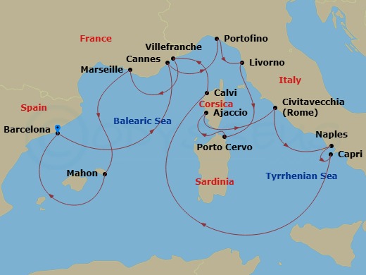 Itinerary map