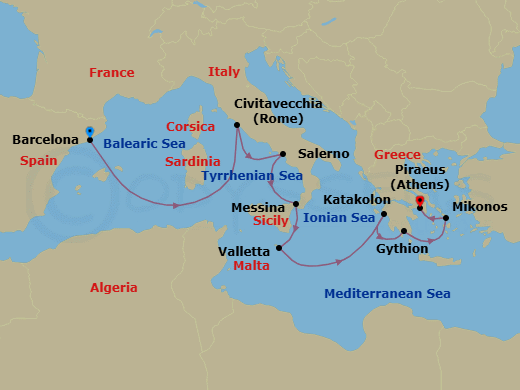 Itinerary map