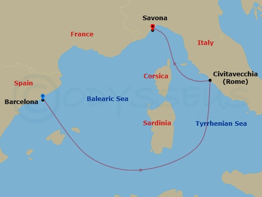 Itinerary map