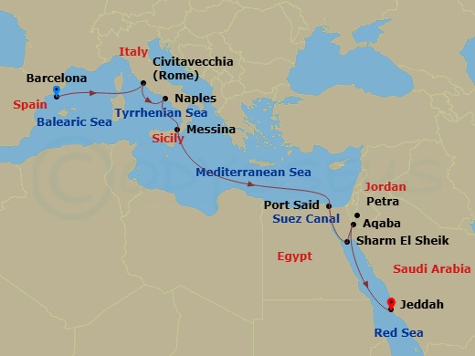 Itinerary map