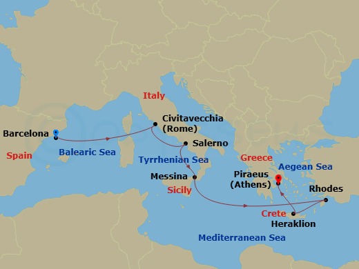 Itinerary map