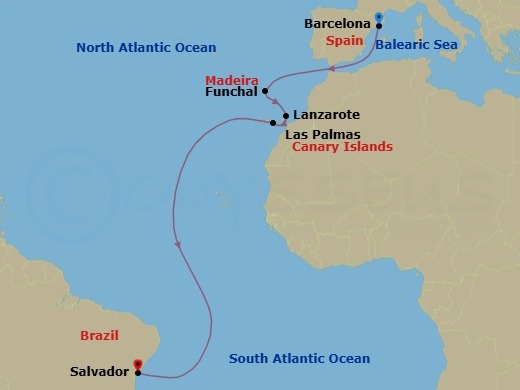 Itinerary map
