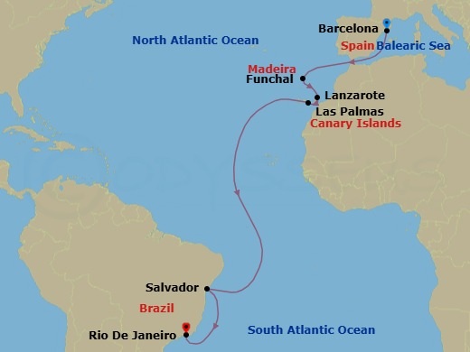 Itinerary map