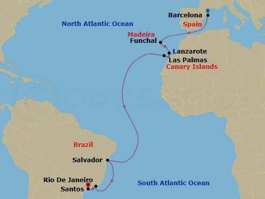 Itinerary map