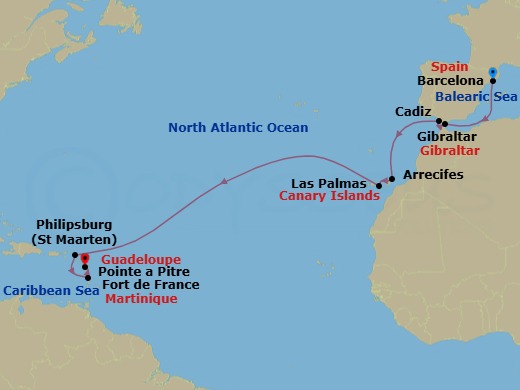Itinerary map