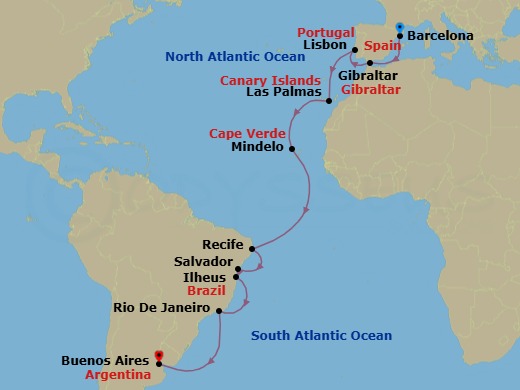 Itinerary map