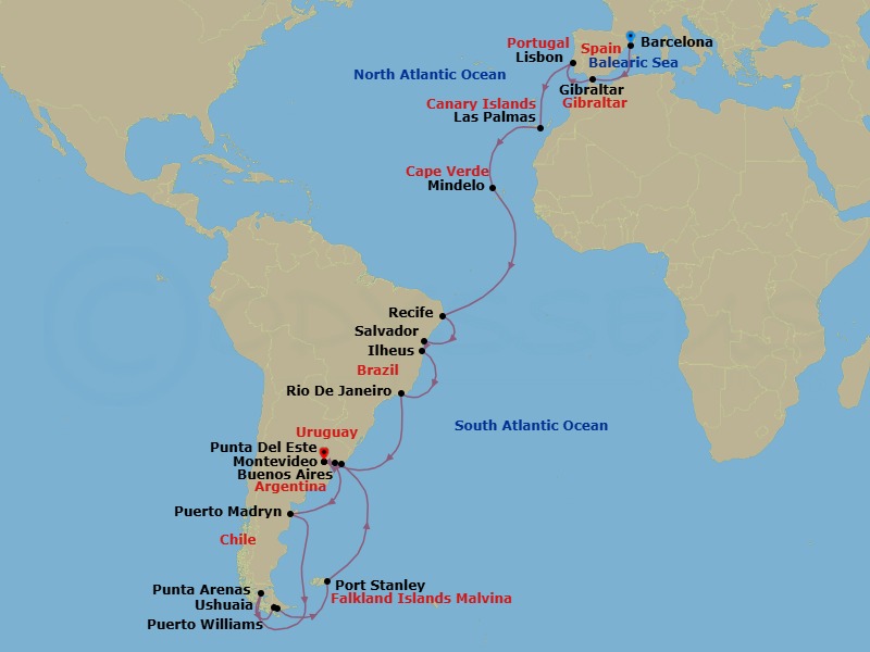 Itinerary map