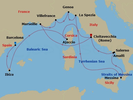 Itinerary map