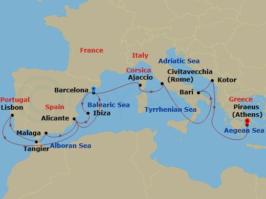 Itinerary map
