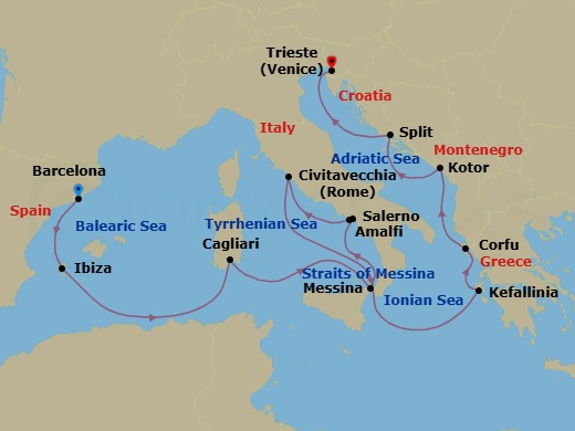 Itinerary map
