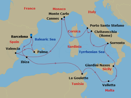 Itinerary map