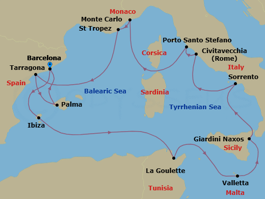 Itinerary map