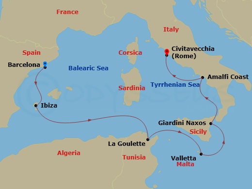 Itinerary map
