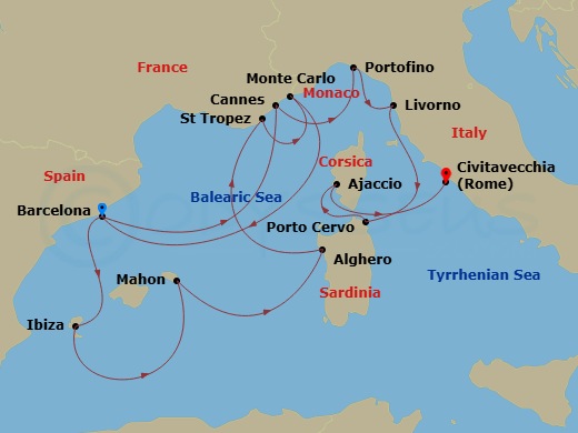 Itinerary map