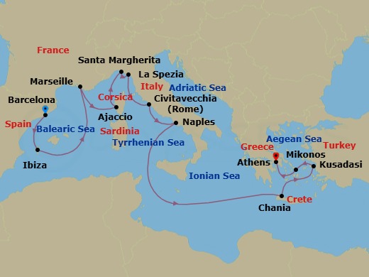 Itinerary map