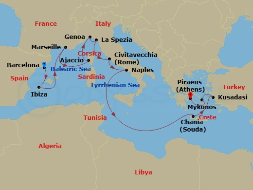 Itinerary map