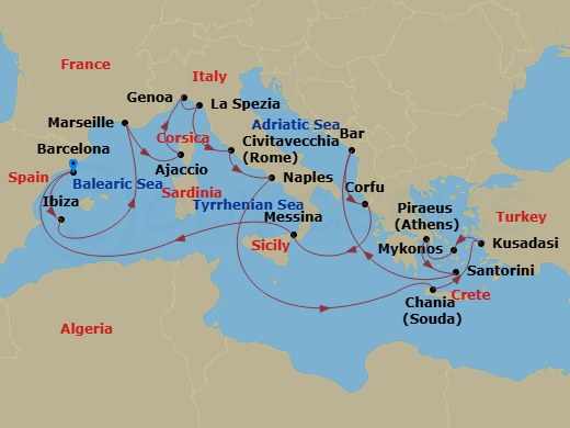 Itinerary map
