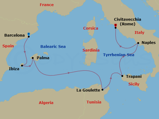 Itinerary map
