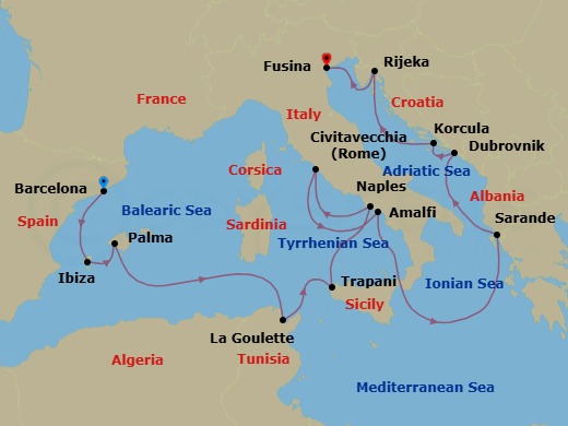 Itinerary map