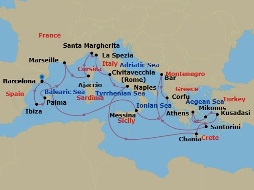 Itinerary map