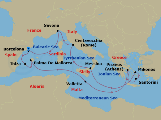 Itinerary map