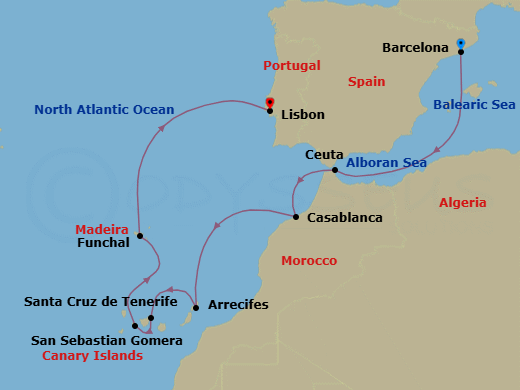 Itinerary map