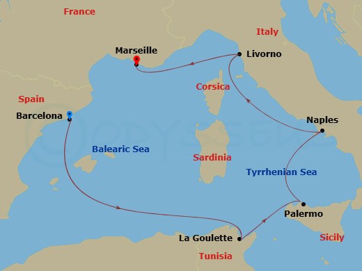 Itinerary map