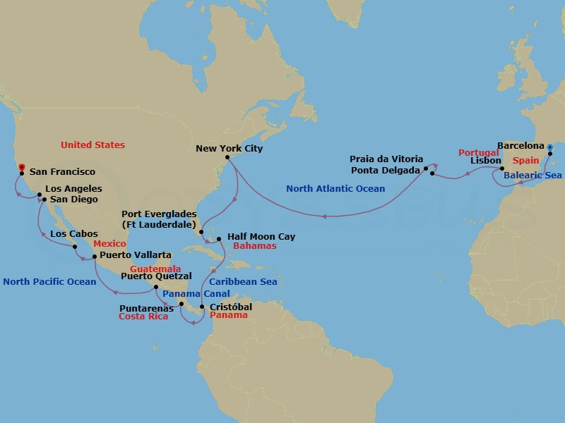 Itinerary map