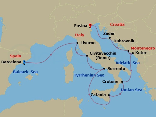 Itinerary map