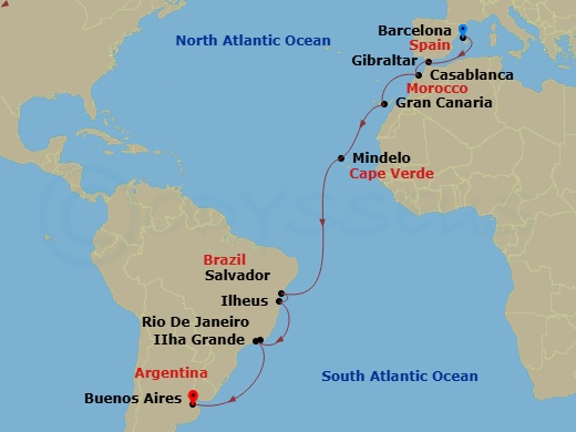 Itinerary map