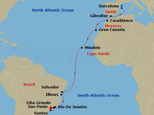 Itinerary map
