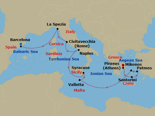 Itinerary map