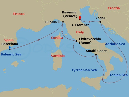 Itinerary map