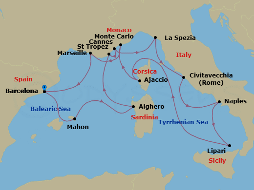 Itinerary map