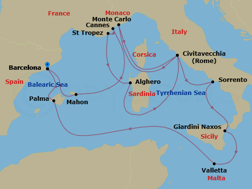 Itinerary map