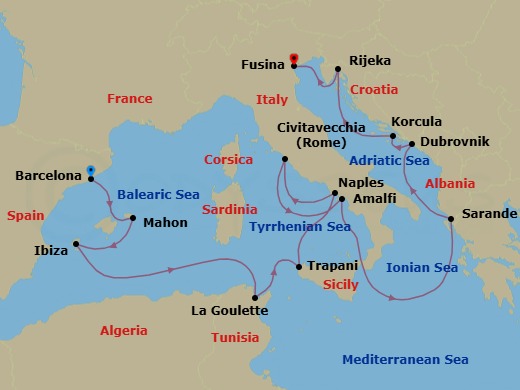 Itinerary map