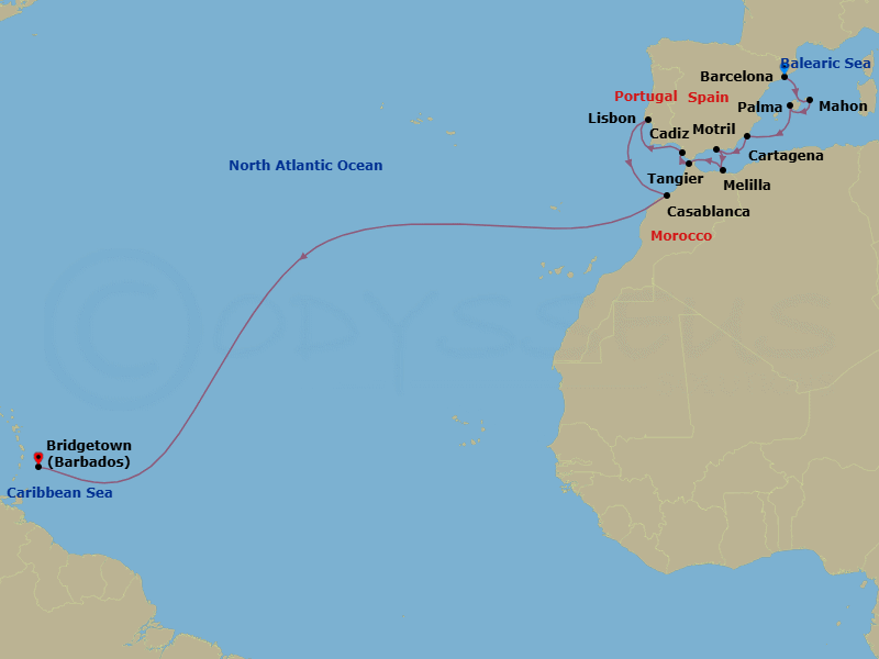 Itinerary map