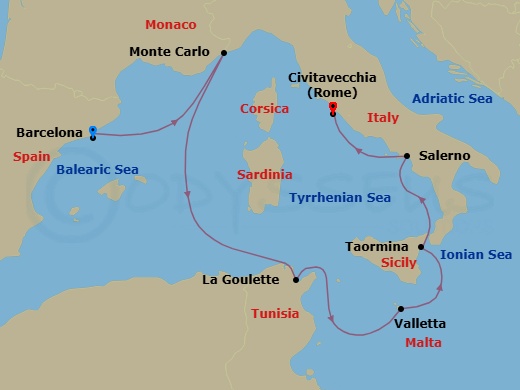 Itinerary map