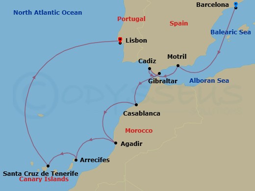Itinerary map
