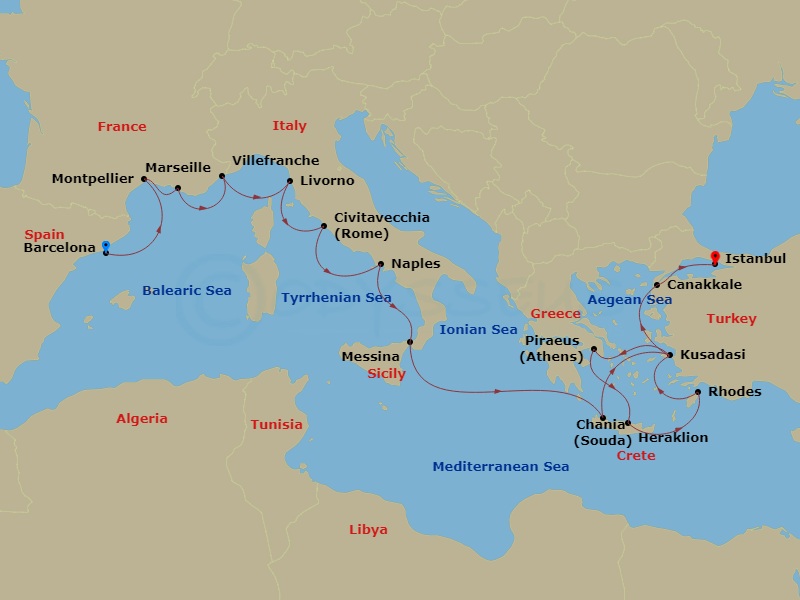 Itinerary map