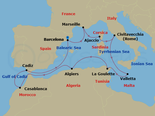 Itinerary map