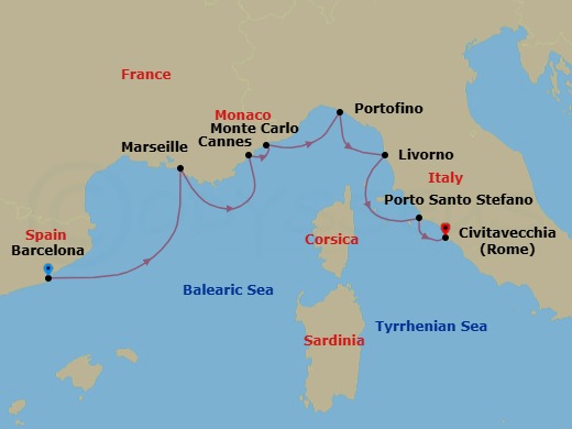 Itinerary map