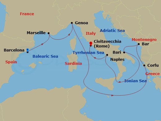 Itinerary map