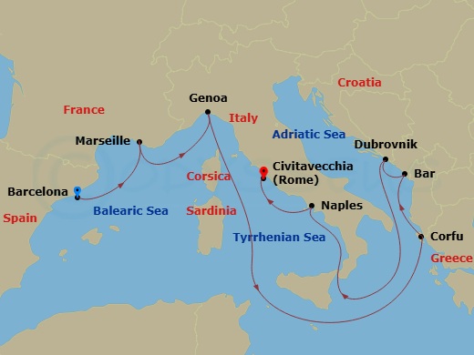 Itinerary map