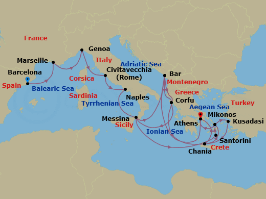 Itinerary map