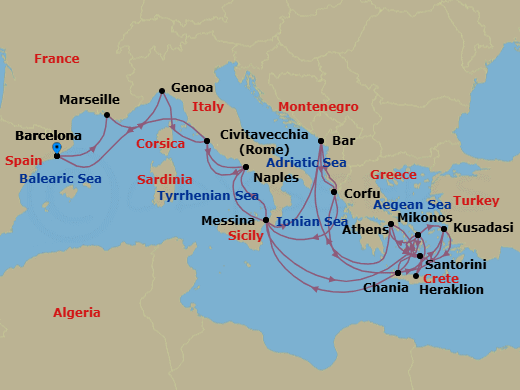 Itinerary map