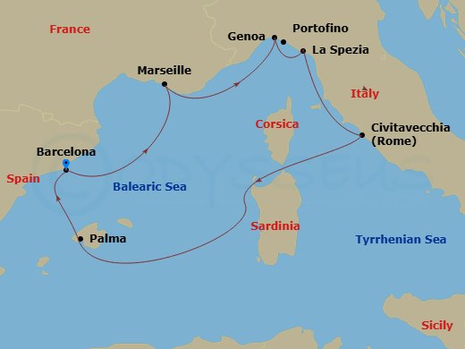 Itinerary map