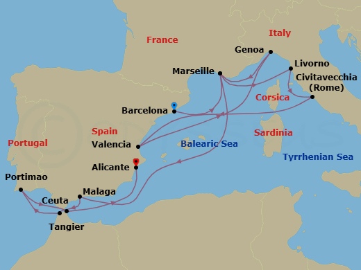 Itinerary map